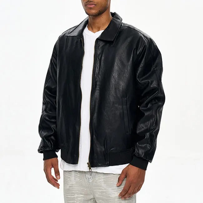 Veste noire à fermeture zippée avec col classique