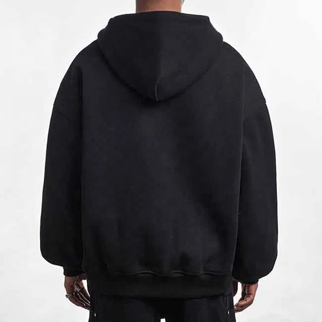 Sweat à capuche noir avec fermeture zippée