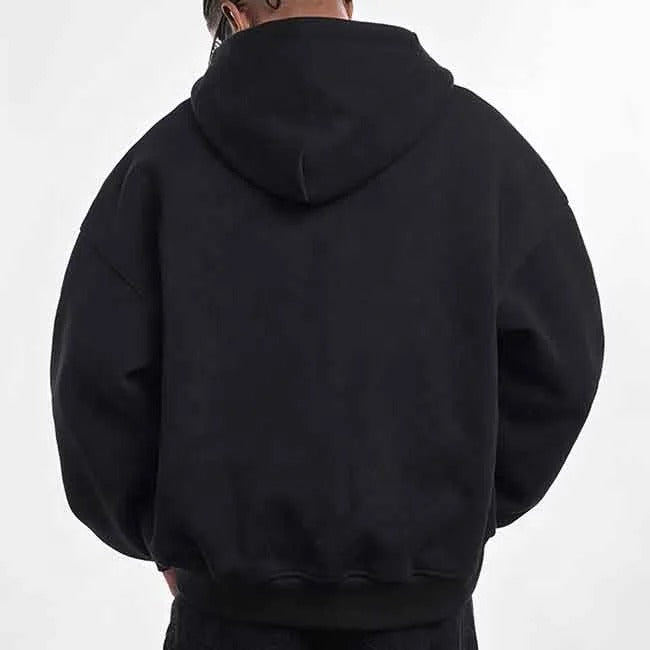 Sweat à capuche noir avec fermeture zippée